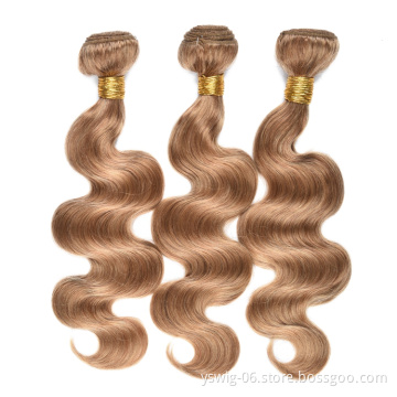 In Stock Double Weave Cambodian Human Hair 27# Colored Body Wave Bundles Vendors Remy Human Hair Extension Products